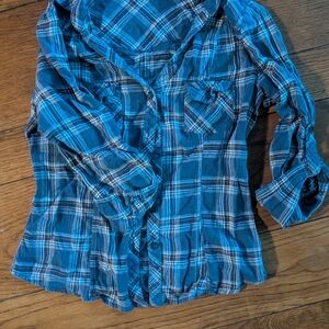 Timing Kids Blue Checkered Button Down Shirt